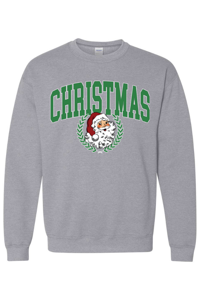 Christmas Santa Light Grey Graphic Sweatshirt