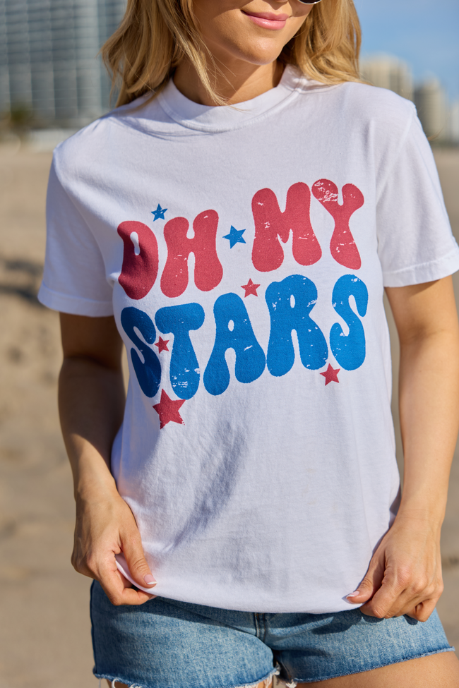 Oh My Stars White Comfort Colors Graphic Tee