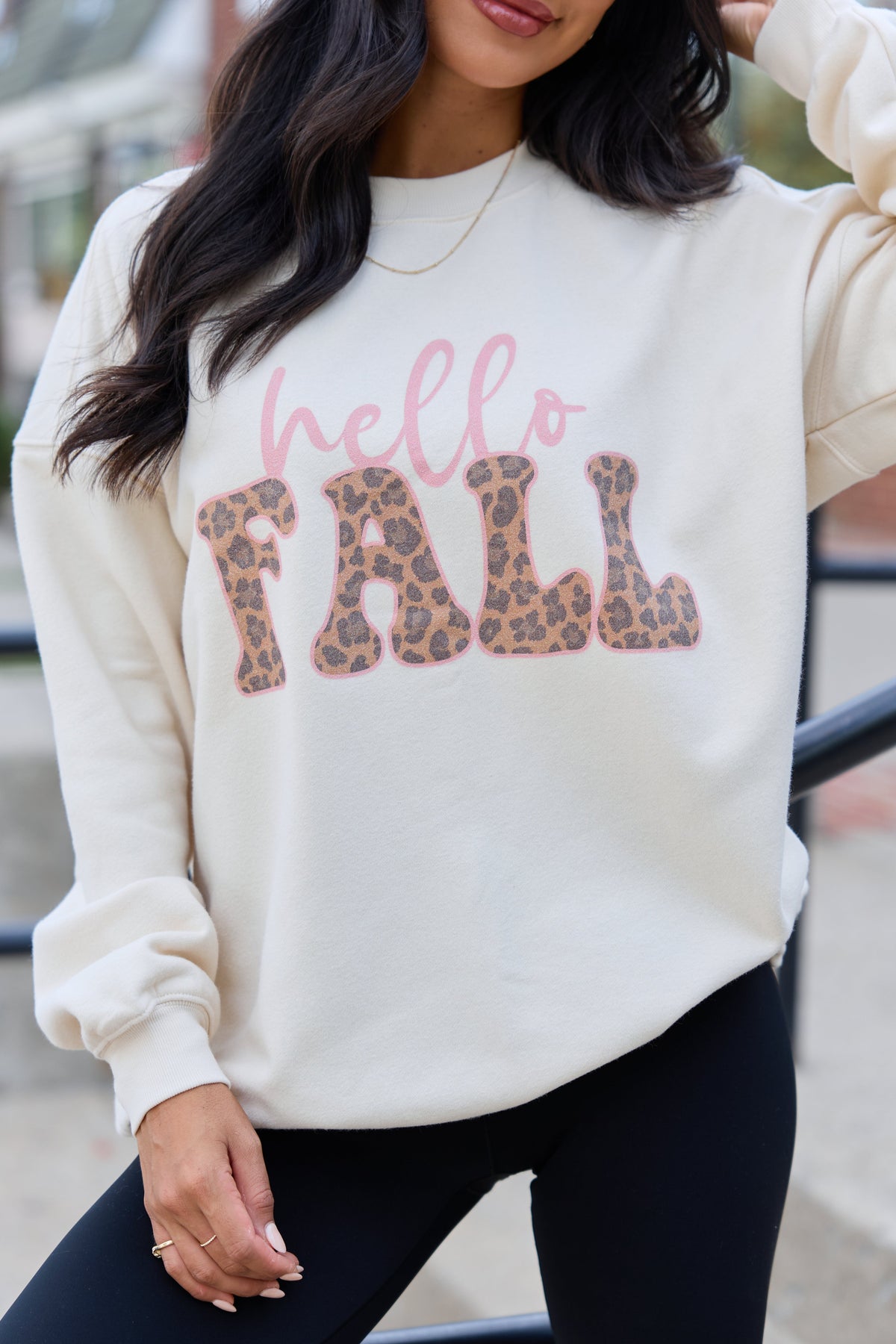 Hello Fall Cream Graphic Sweatshirt