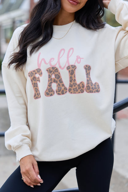 Hello Fall Cream Graphic Sweatshirt