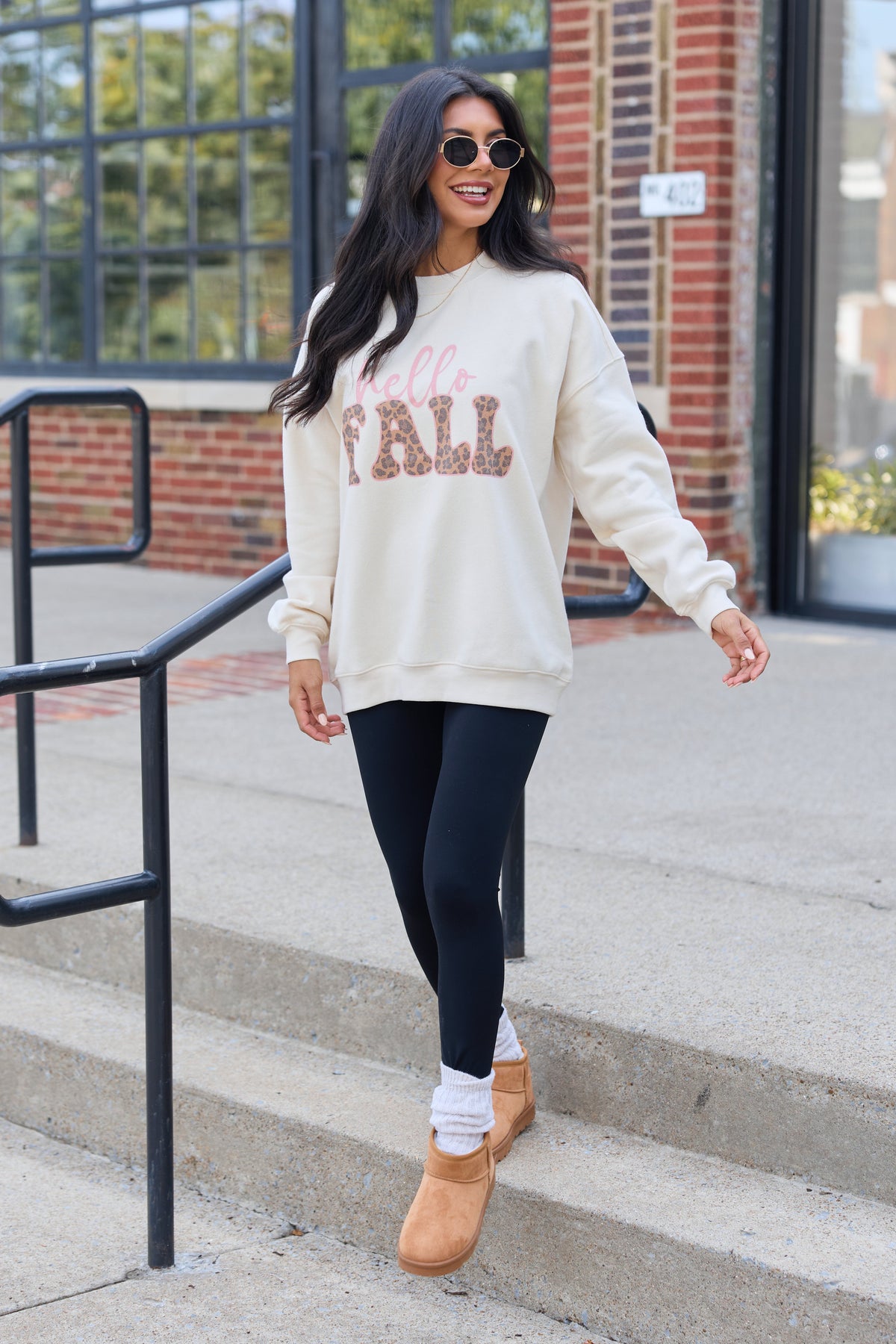 Hello Fall Cream Graphic Sweatshirt