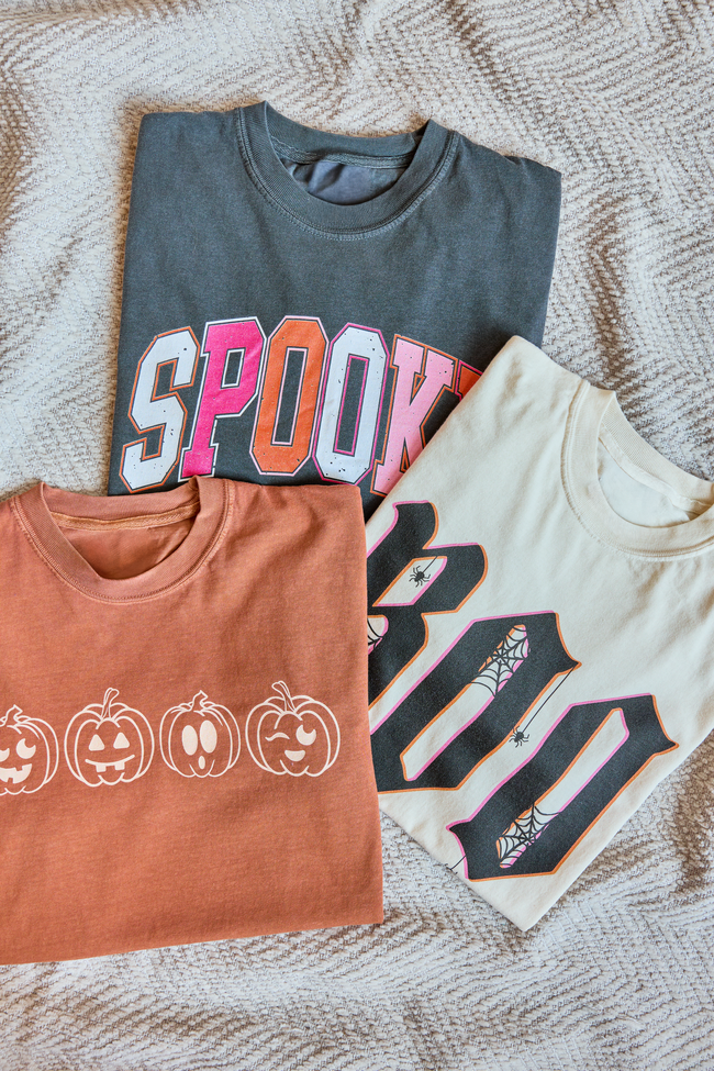 Pumpkin Faces Rust Graphic Tee