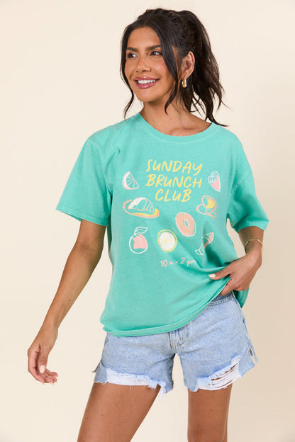 Sunday Brunch Club Mint Graphic Tee