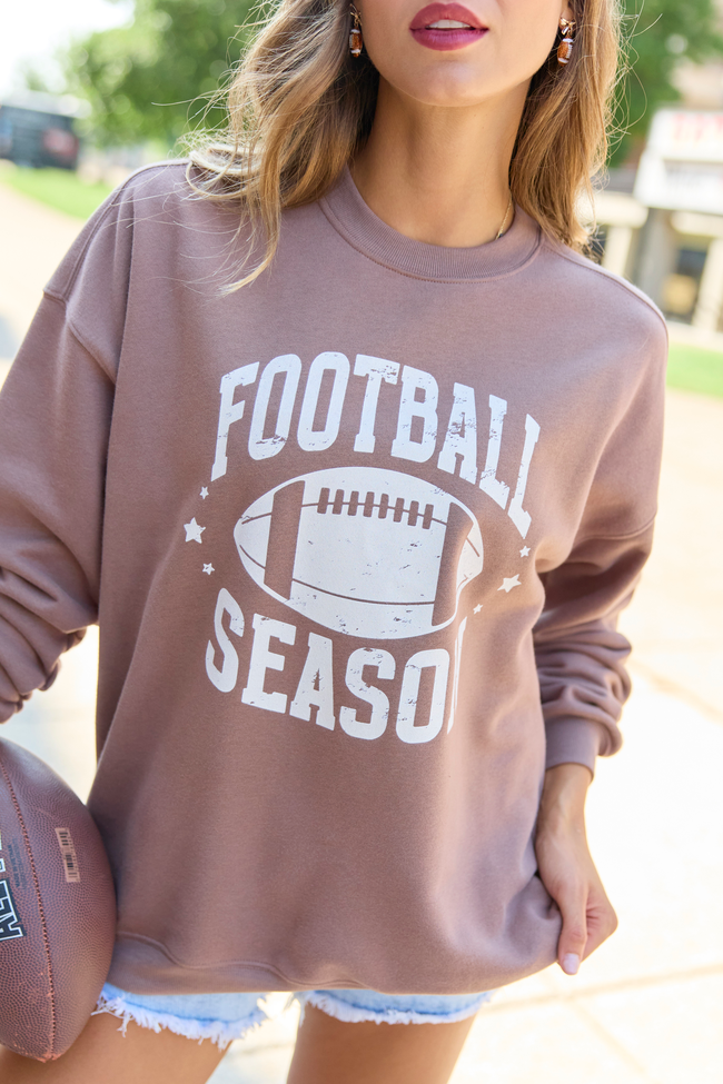 Football Season Mocha Graphic Sweatshirt