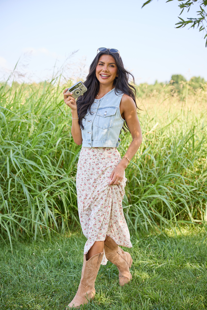 Anna Light Wash Denim Vest