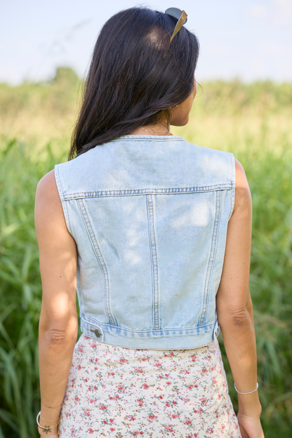 Anna Light Wash Denim Vest