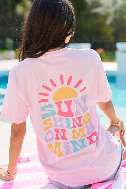 Sunshine On My Mind Light Pink Comfort Colors Graphic Tee