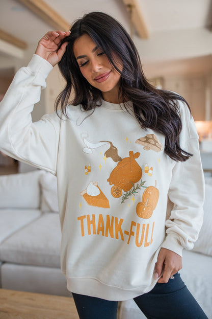 ThankFULL Cream Graphic Sweatshirt